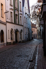 Obraz premium Riga street on a sunny day
