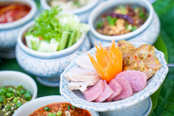 Thai northern spicy sausage and sour pork