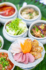 Thai northern spicy sausage and sour pork