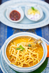 Khao Soi Recipe - Noodle curry soup with chicken