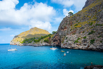 Naklejka premium Landscape in Mallorca Island, torres del pareis, Spain