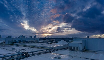 time lapse clouds over the city