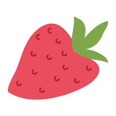 Illustration of Spring strawberry in cartoon flat style