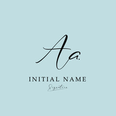 A AA  vector initial logo, handwriting logo of initial signature.