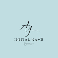 AJ Signature initial logo template vector. J A logo design.