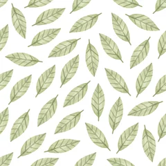 Wall murals White Watercolor leaf seamless patternWatercolor leaf seamless pattern