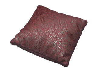 Leather pillow isolated on white background. 3D Illustration.