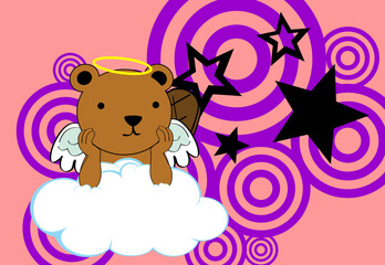 little beaver cherub character cartoon background illustration in vector format