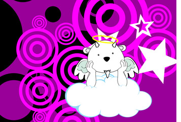 Obraz na płótnie Canvas little goat cherub character cartoon background illustration in vector format