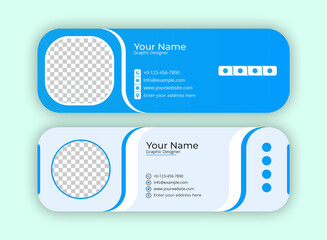 Business Email Signature Template Design. With Two Types Of Different Designs And Vector illustrations. And One Colors Variations