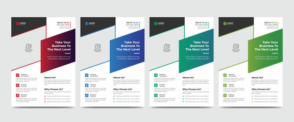 Colorful Corporate Modern Creative Business Flyer and Poster Template. Editable Leaflet Design