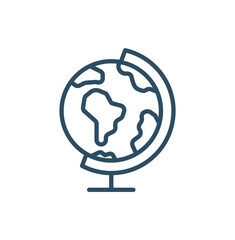 school globe icon in linear style vector illustration. black school globe vector line and stroke style can be used for web, mobile, ui