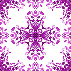 ceramic tiles in turkish style. Seamless patchwork from Azulejo tiles.