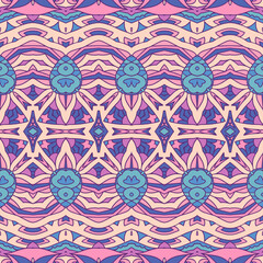 Vector seamless pattern Ethnic tribal natural color print vintage design. Bohemian style