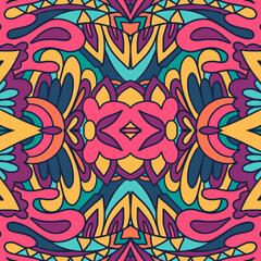 Ethnic seamless pattern. Vector tribal background. Aztec and indian style, vintage print.