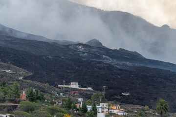 Few houses of canary island of La Palma remain untouched by the lava flow