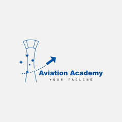 aviation academy  illustration logo design