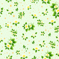 Full seamless floral pattern vector for decor and textile. Daisy design for textile fabric printing and wallpaper. Floral model design for fashion and home design.