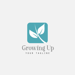 growing up illustration logo design
