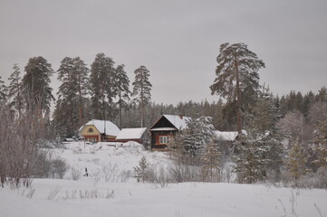 house in the snow