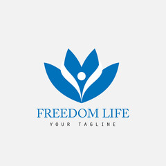 freedom life illustration logo design