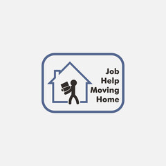 job help moving home illustration design