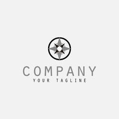 compass company illustration logo design