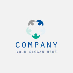 Fototapeta na wymiar teamwork company illustration logo design
