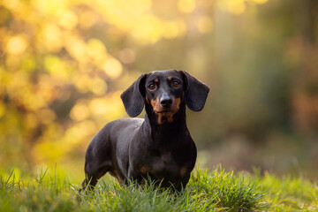 Small Dachshund Dog in Afternoon Light