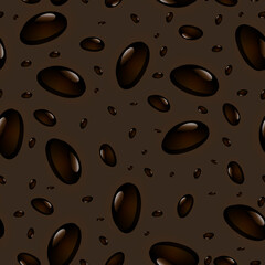 Full Seamless Abstract Coffee Bean Drop Pattern Vector Soft Colors. Fashion Textile Fabric Print Background Design.
