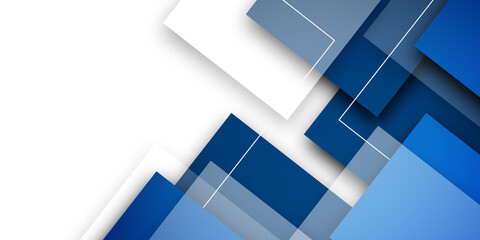 Bright blue geometric modern square design template
