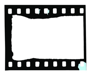 Film strip negative frame isolated from the filmstrip roll. Vector illustration isolated on white background.