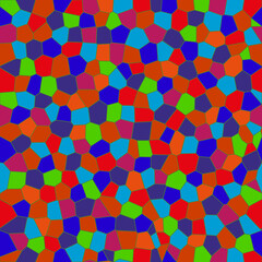 Seamless Vector Pattern of Polygonal Figures in Red and Blue Tones, Arranged in Random Order. Can Be Used in Design Projects