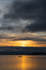 sunset over the river