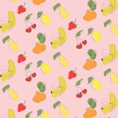 pink fruit pattern wallpaper background