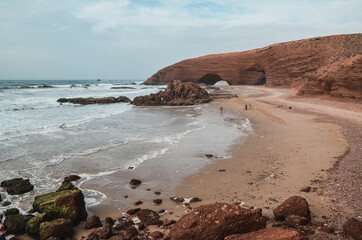 Fototapeta na wymiar Legzira beach and rocks