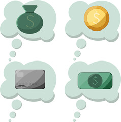 Set a various kind of money. For business