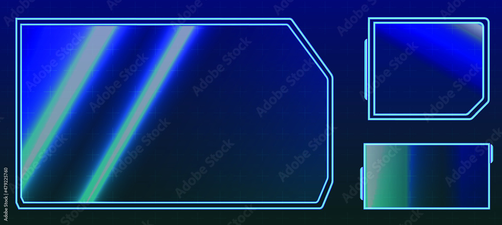 Poster futuristic vector hud interface screen design. digital callouts titles. hud ui gui futuristic user i