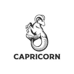 Capricorn logo inspiration, sea goat,  zodiac
