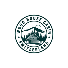 wood house cabin logo inspiration