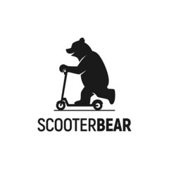 scooter bear silhouette logo inspiration