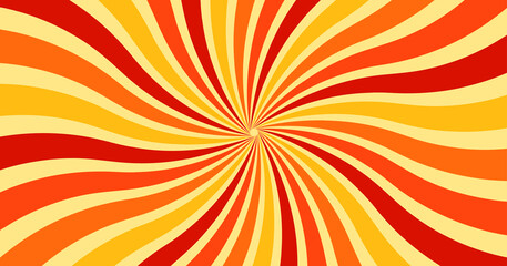 Retro 70s Colorful Sunburst Texture Background Vector Illustration Groovy Yellow Orange - 479225963