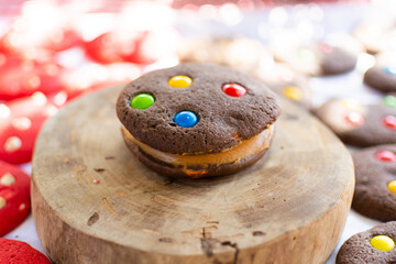 cookies candy  sweet food snack sugar gourmet cookies nutella chocolate  milk cream  chocolate  milk cream background for instagram