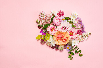 nice flowers on the pink background