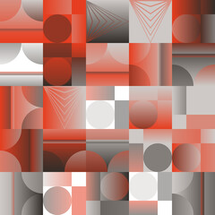 Retrofuturistic Abstract Vector Pattern Made With Computer Generated Graphics