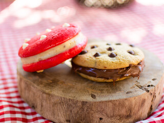 cookies candy  sweet food snack sugar gourmet cookies nutella chocolate  milk cream  chocolate  milk cream background for instagram