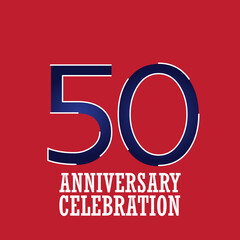 50 YEAR ANNIVERSARY CELEBRATION DESIGN VECTOR TEMPLATE ILLUSTRATION