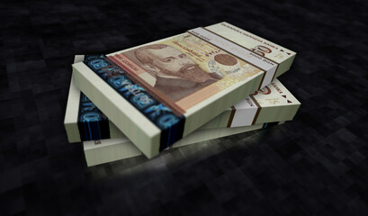 Bulgaria leva money banknotes pack 3d illustration