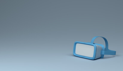 3D VR goggle, virtual reality technology. 3d render illustration, copy space