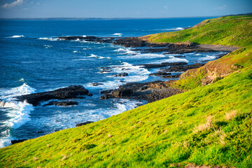 Phillip Island Wildlife Park and Point Grant on a sunny afternoon, Australia.
